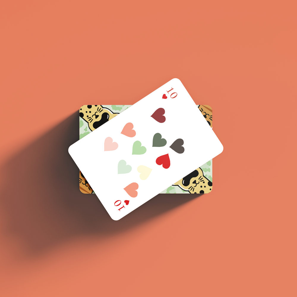Färgglatt spelkort: hjärter tio